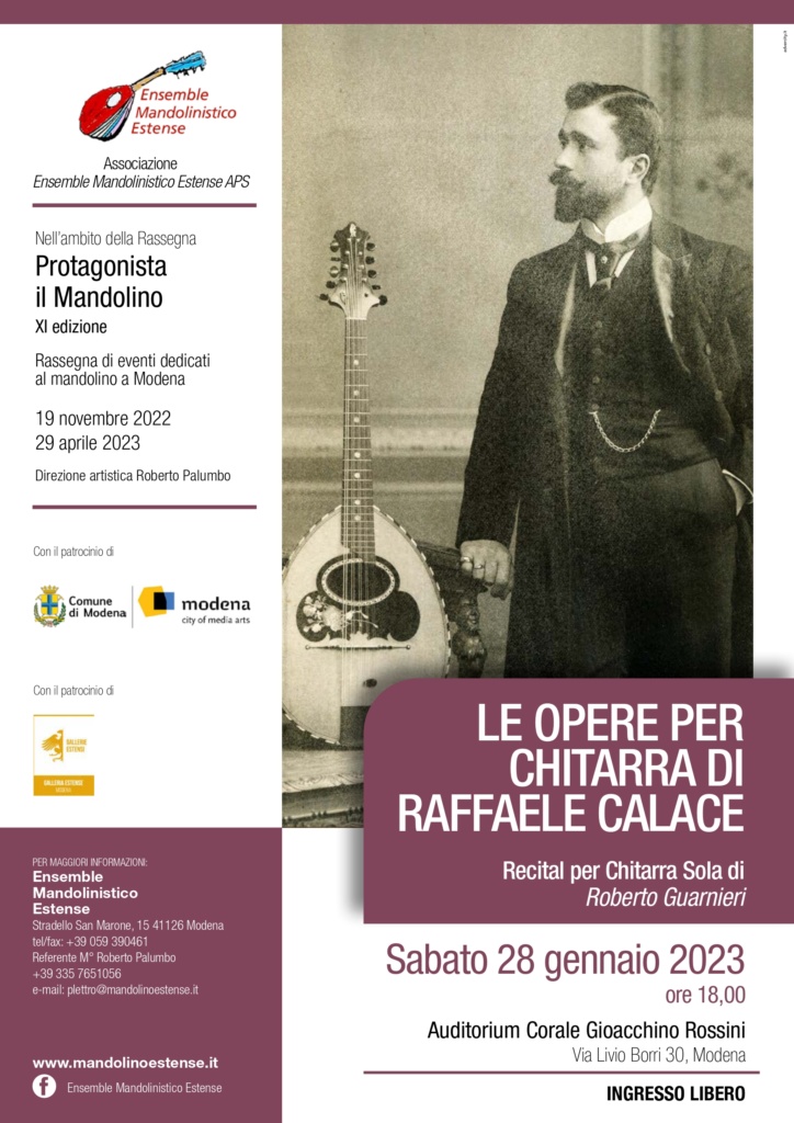 28 Gennaio 2023 | Le opere per chitarra di Raffaele Calace