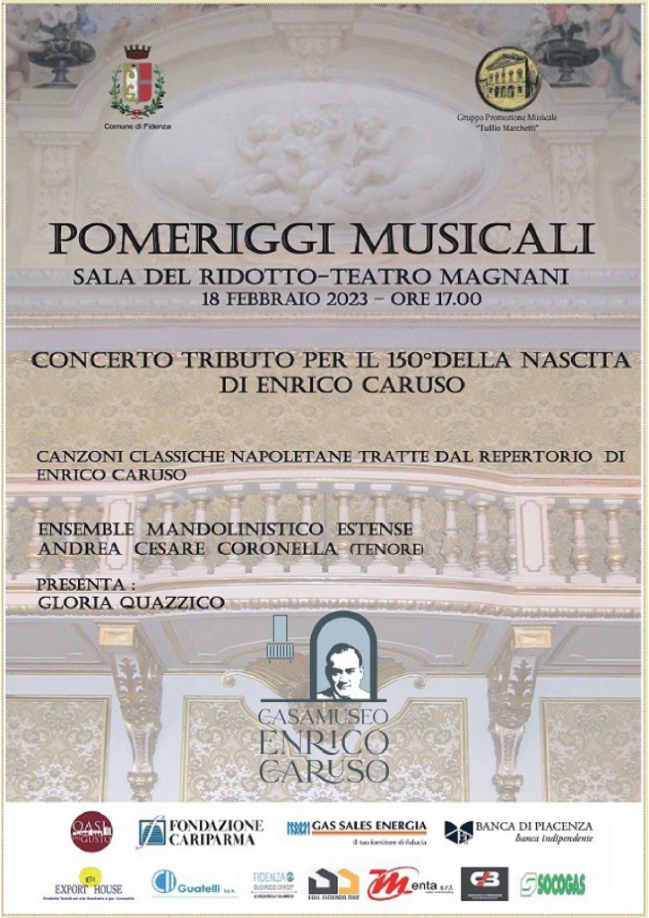 18 Febbraio 2023 | Concerto tributo per il 150° della nascita di Enrico Caruso