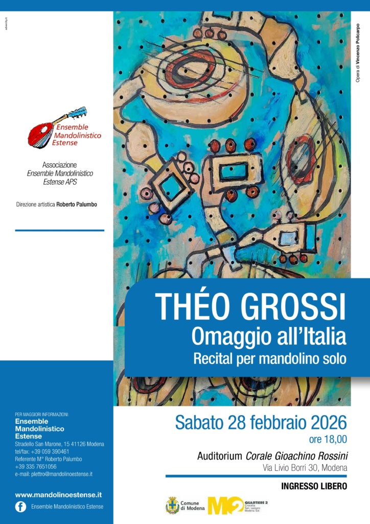 28 Febbraio 2026 | THÉO GROSSI Omaggio all'Italia Recital per mandolino solo
